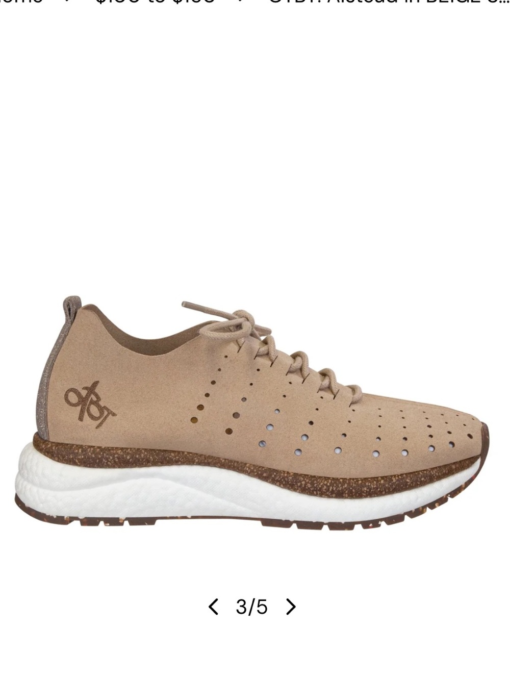 Off The Beaten Trail OTBT Lightweight Alstead Sneaker in Tan Size 7. Retail $140